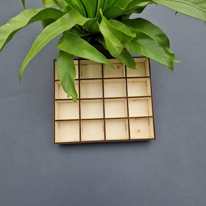 Sieradendoos setting box organizer showcase lade insteeklade DXF, lightburn, laserbestand, digitale download, 4 mm voor ringen
