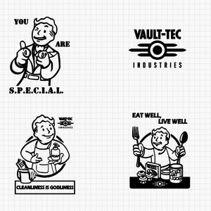 Vault Boy Fallout Vault-Tec You are Special Dateien Bundle Laserdateien Gamer Videospiel Fanartikel 2024 Serie SVG DXF Lightburn