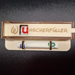 Duplo Box Wunscherfüller Gutscheinbox Geschenk Geldgeschenk Geschenkebox Mitbringsel Aufmerksamkeit Geld verpacken verschenken
