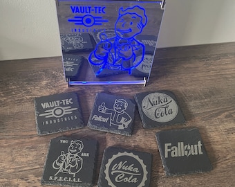 Schiefer Untersetzer Fallout Nuka Cola Vault Tec Individuell Vaultboy