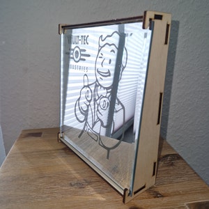 Halter Kasten für beleuchtete Spiegelfliese (20 x 20 cm) Lightbox Lichtkasten Spiegelbox DXF, Lightburn, Laserdatei, digitaler Download, 4mm