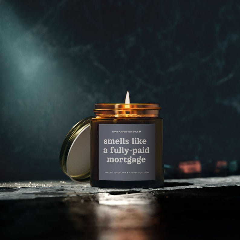 Funny Debt Free Candle Gift Fully Pay Off Loan Paid Off Mortgage Housing Loan Funny Gift for Friend Parents Adulting Gift Finance Candle Bild 9