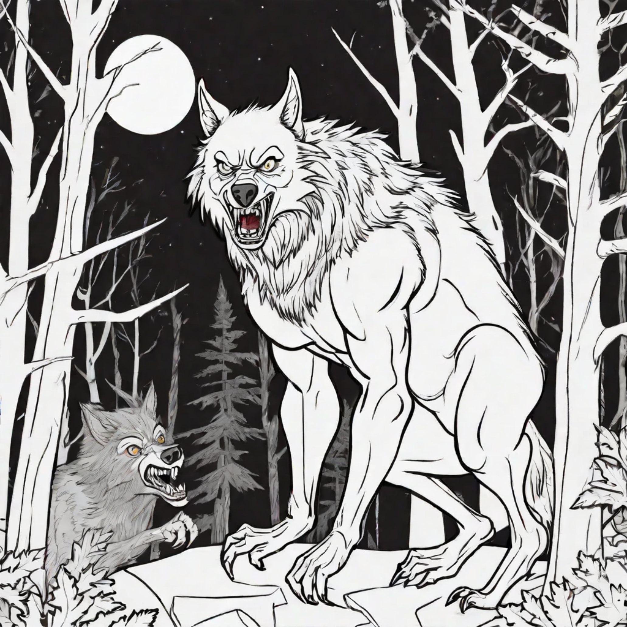 5 Werewolves Coloring Pages Digital Only Halloween Etsy