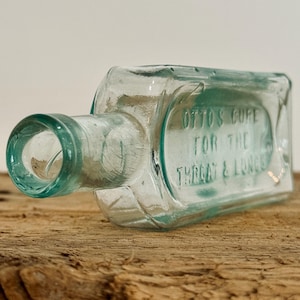Antique Otto’s Cure Bottle – P.H. Bacon Rochester NY – 1800s Apothecary Medicine Glass – Aqua Patent Medicine Bottle