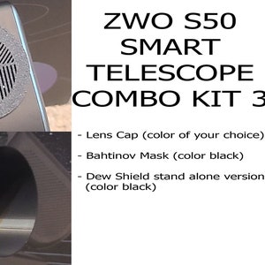 ZWO Seestar S50 Telescope Combo Kit 3 - Dew Shield Stand Alone Version, Lens Cap, Bahtinov Mask Astrophotography Gift Accessories