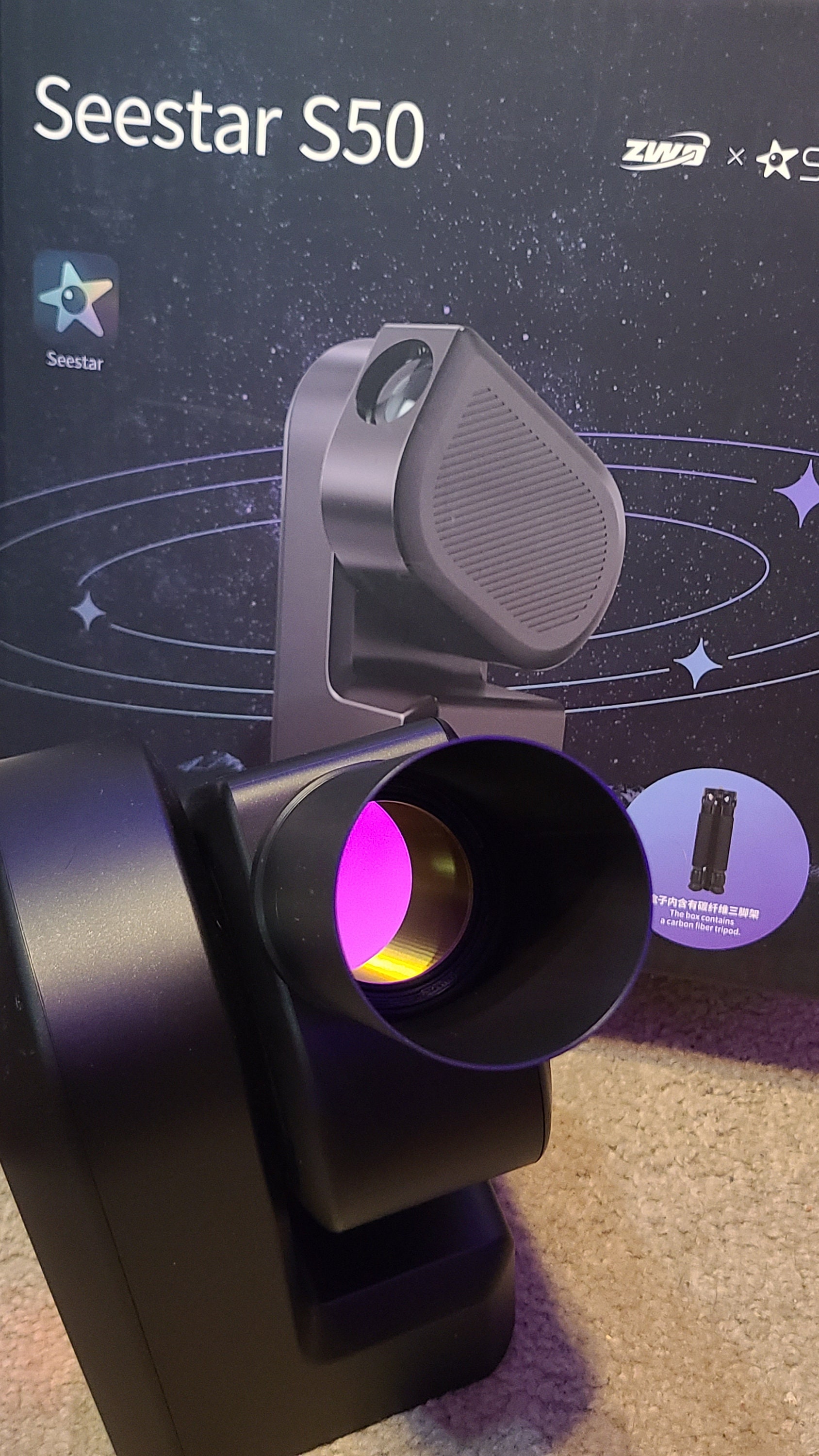 Telescopio ZWO S50 – Ricerca Satellitare Con Filtro Integrato E Copriobiettivo AstroSolare