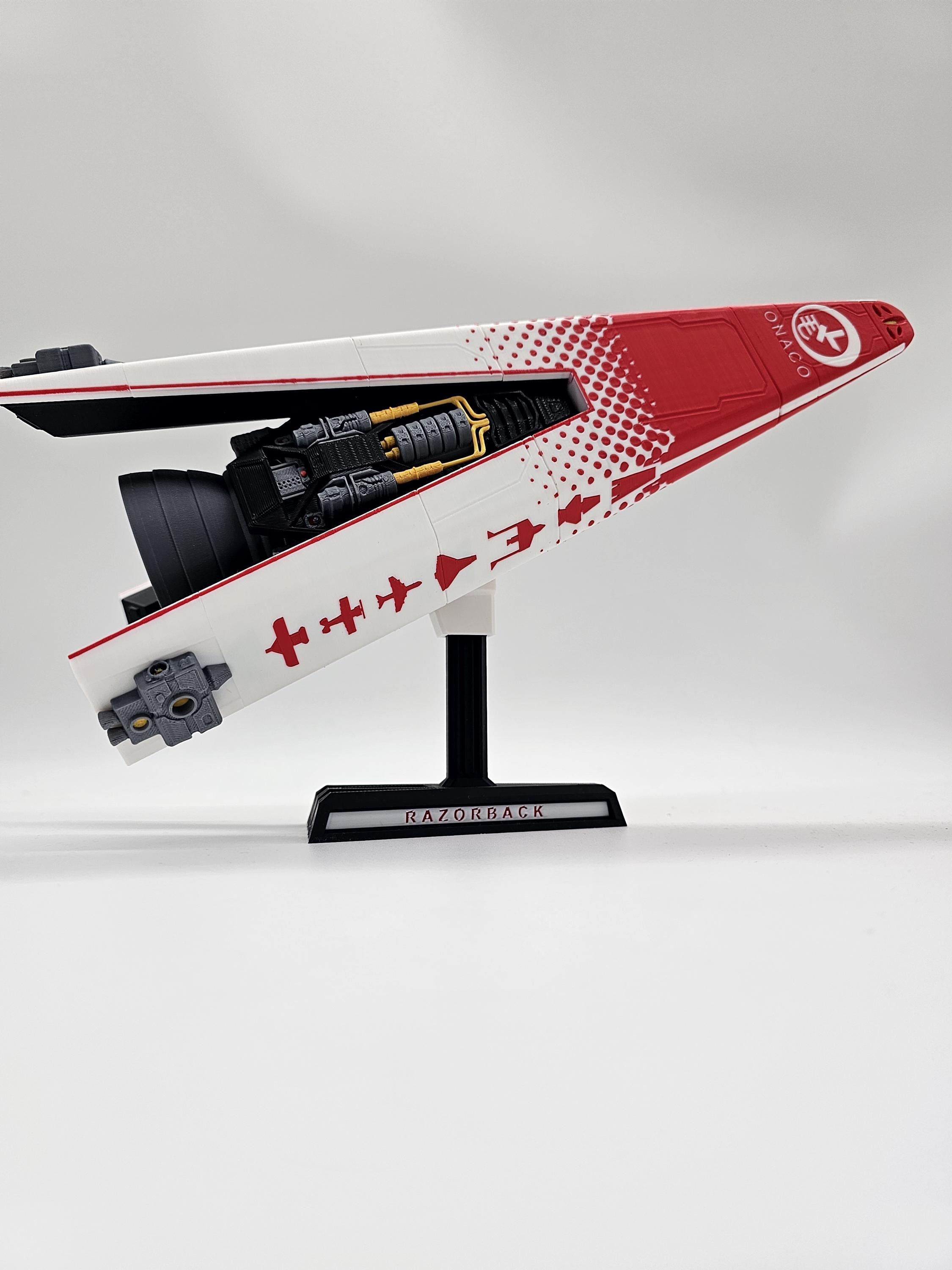 Razorback Replica Ship Model, Racing Pinnace 3D Printed With Stand