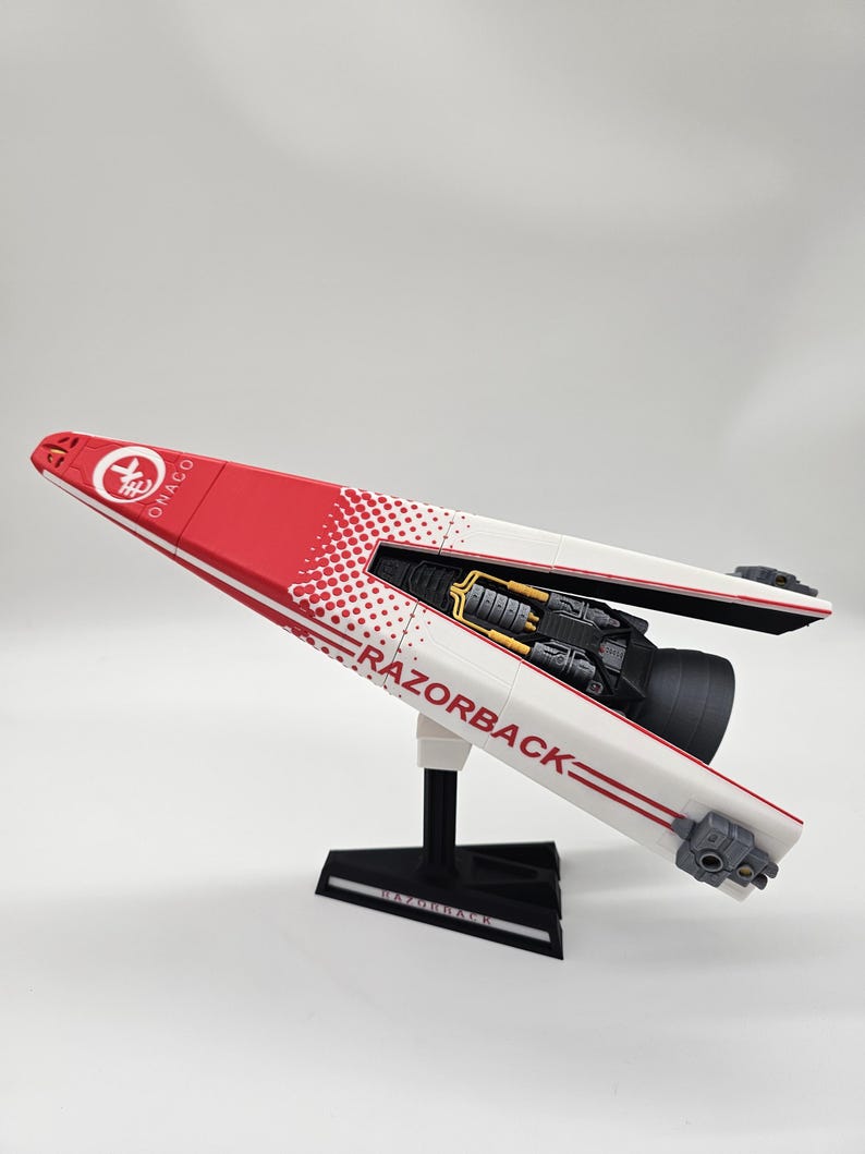 Razor Back Racing Razorback Replica Ship Model, Racing Pinnace 3D Printed With Stand ...