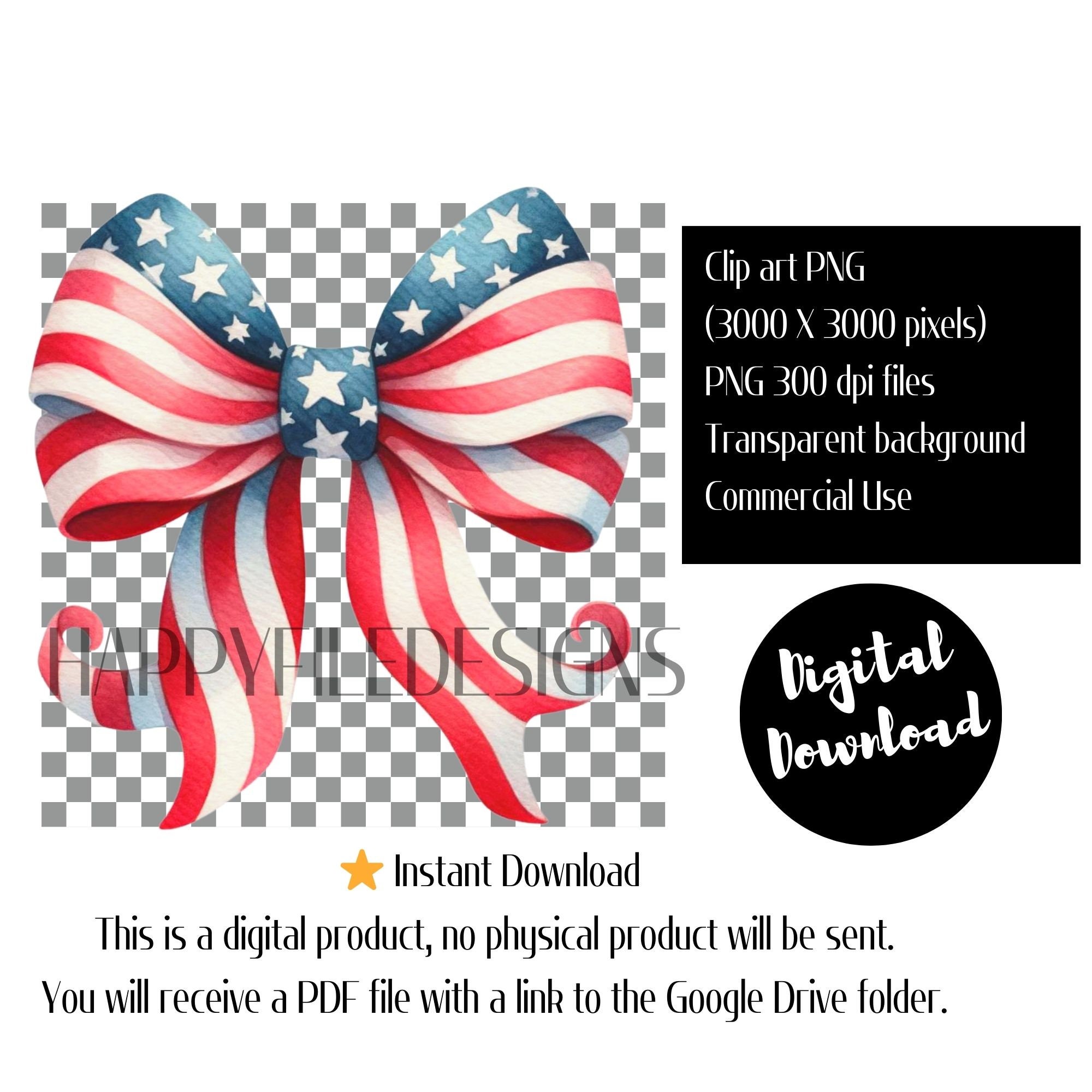 Happy 4th of July Clipart, Coquette Bow American Flag PNG, Retro 4th of ...