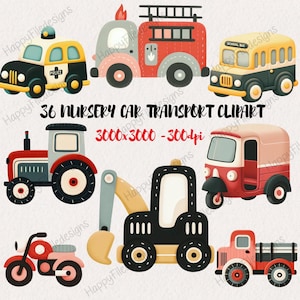 Imágenes prediseñadas de coche para bebé, imágenes prediseñadas de vehículo, imágenes prediseñadas de niños, imágenes prediseñadas de transporte, arte mural para guardería, uso comercial
