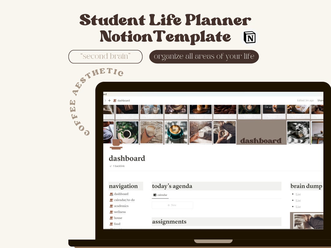 Notion Template Student Planner, All in One Notion Academic Dashboard ...