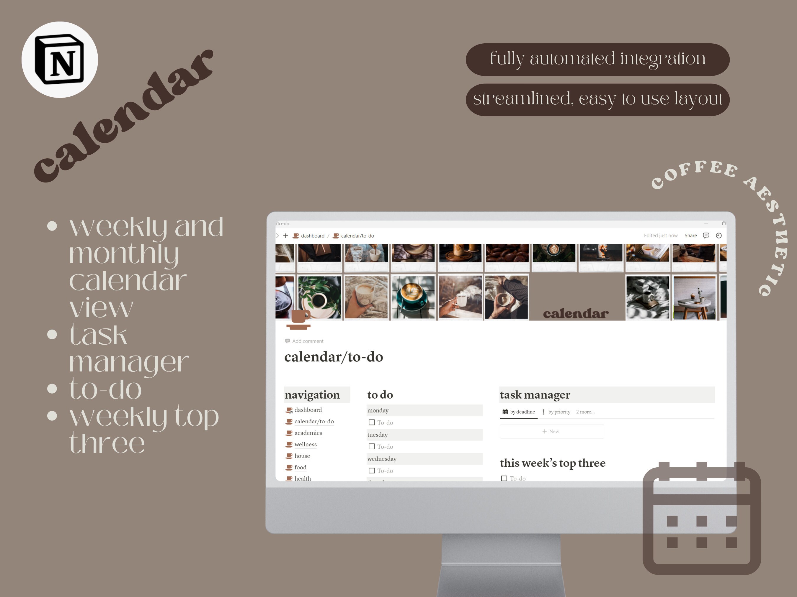 Notion Template Life Planner, All in One Notion Calendar Dashboard ...