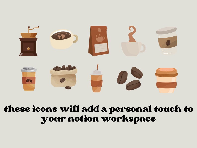 May include: A set of ten colorful coffee-themed icons, including a coffee grinder, a cup of coffee, a bag of coffee beans, a coffee cup with steam, a coffee cup with a lid, a bag of coffee, a coffee cup with a straw, coffee beans, a coffee cup with a lid, and a coffee cup with a lid.