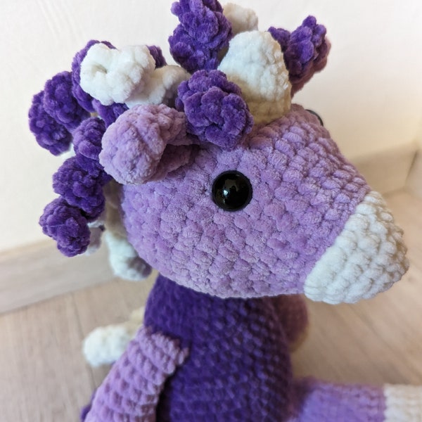 Superweiches Einhornkuscheltier / Niedliches Stofftier aus Chenillegarn / 40 cm hohes Amigurumi Pony / Gehäkeltes Geschenk für Mädchen