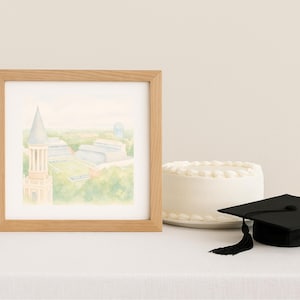 UNC Chapel Hill Watercolor Print – Kenan Stadium Art, Digital Download | Baby Room, Dorm Nursery – University of North Carolina Decor