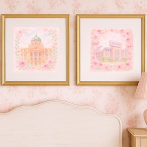 Texas A&M Wall Art Set | Kyle Field Stadium, Academic Building Prints | Aggie Nursery or Dorm Decor | Graduation Gift | Watercolor Download