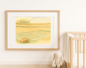 Tennessee Volunteers Football Stadium Print | Baby Boy Nursery Wall Art | Neyland Stadium Watercolor Digital Download | UT Nursery Decor