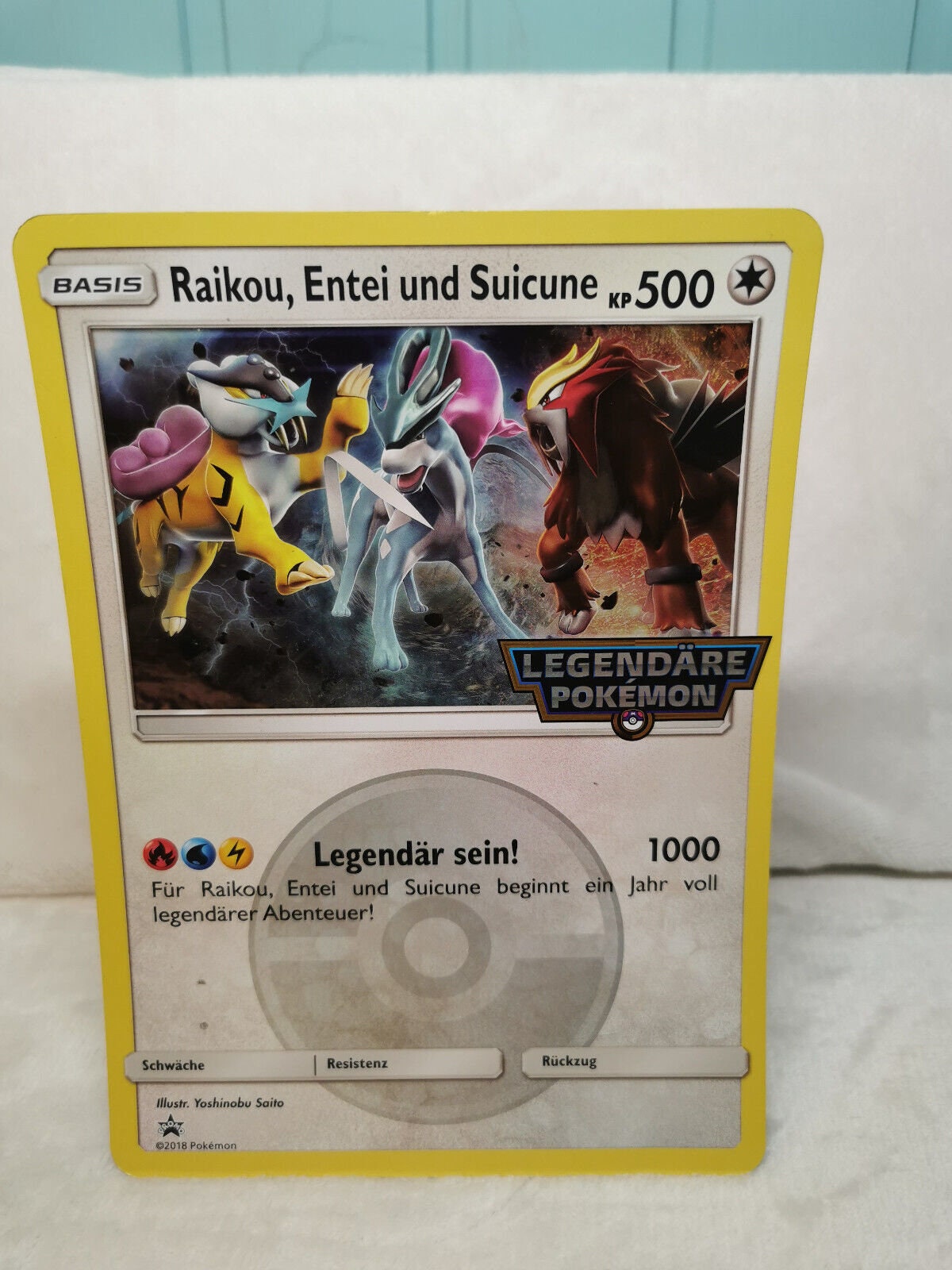 POKEMON JUMBO RAIKOU ENTEI SUICUNE OVERSIZED PROMO CARD