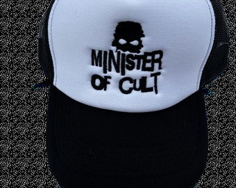 MINISTER OF CULT Logo Trucker Hat - Black/White