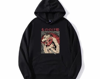 Japanese harajaku comfortable hoodie Dtf print cotton pullover kawai