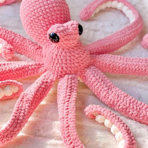Giant Sparkly Pink Crochet Octopus Plushie - 36”