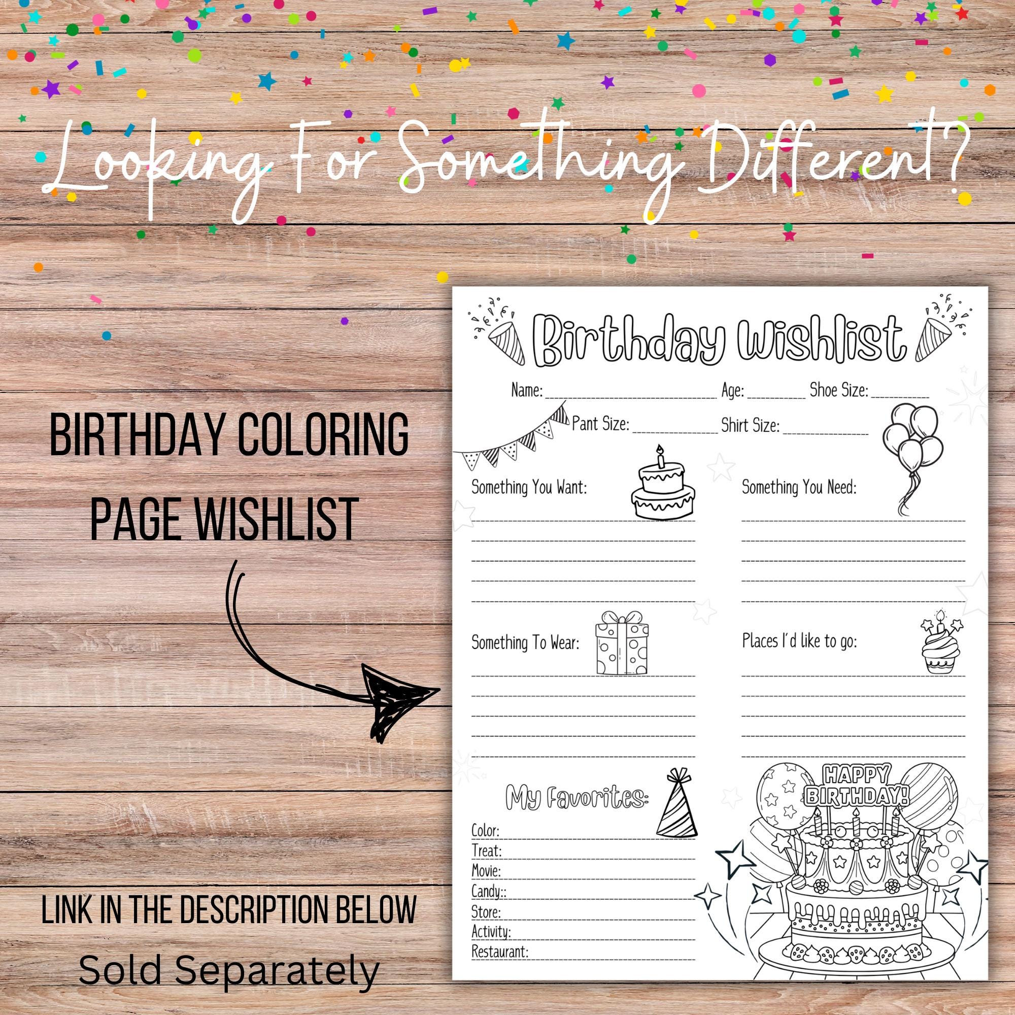 Kids Birthday Wishlist, Birthday Wishlist, Gift Wishlist - Etsy