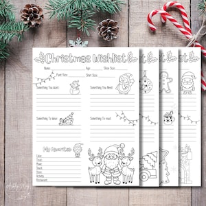Weihnachtswunschliste für Kinder, Weihnachtswunschliste für Kinder, Druckbare Wunschliste, Weihnachtswunschliste, Brief an Weihnachtsmann