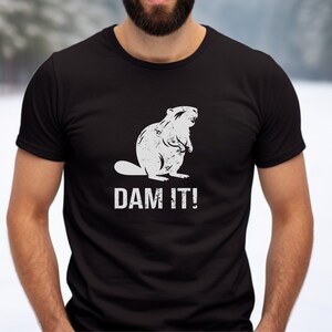 ダム・イット・ビーバー | 動物のしゃれ | お父さんのジョークTシャツ | お父さんへのプレゼント | お父さんのユーモア | 悪いお父さん | お父さんらしい生活