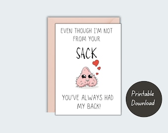 Funny Father&#39;s day card, Father&#39;s Day Card, Instant Download, Printable Card, For Dad, Funny, Funny Sack Card, Stepfather, Dad