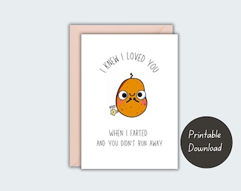 Printable Anniversary Cards, Instant Download, Funny Anniversary Cards, Boyfriend, Girlfriend, Husband, Wife, Funny Farting Card, Digital