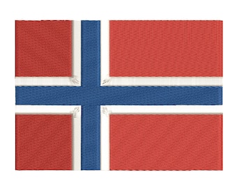 Stickdatei Norwegische Flagge – Digitaler Download für Stickmaschinen | Norsk Flagge Design für den Nationalfeiertag & kundenspezifische Projekte