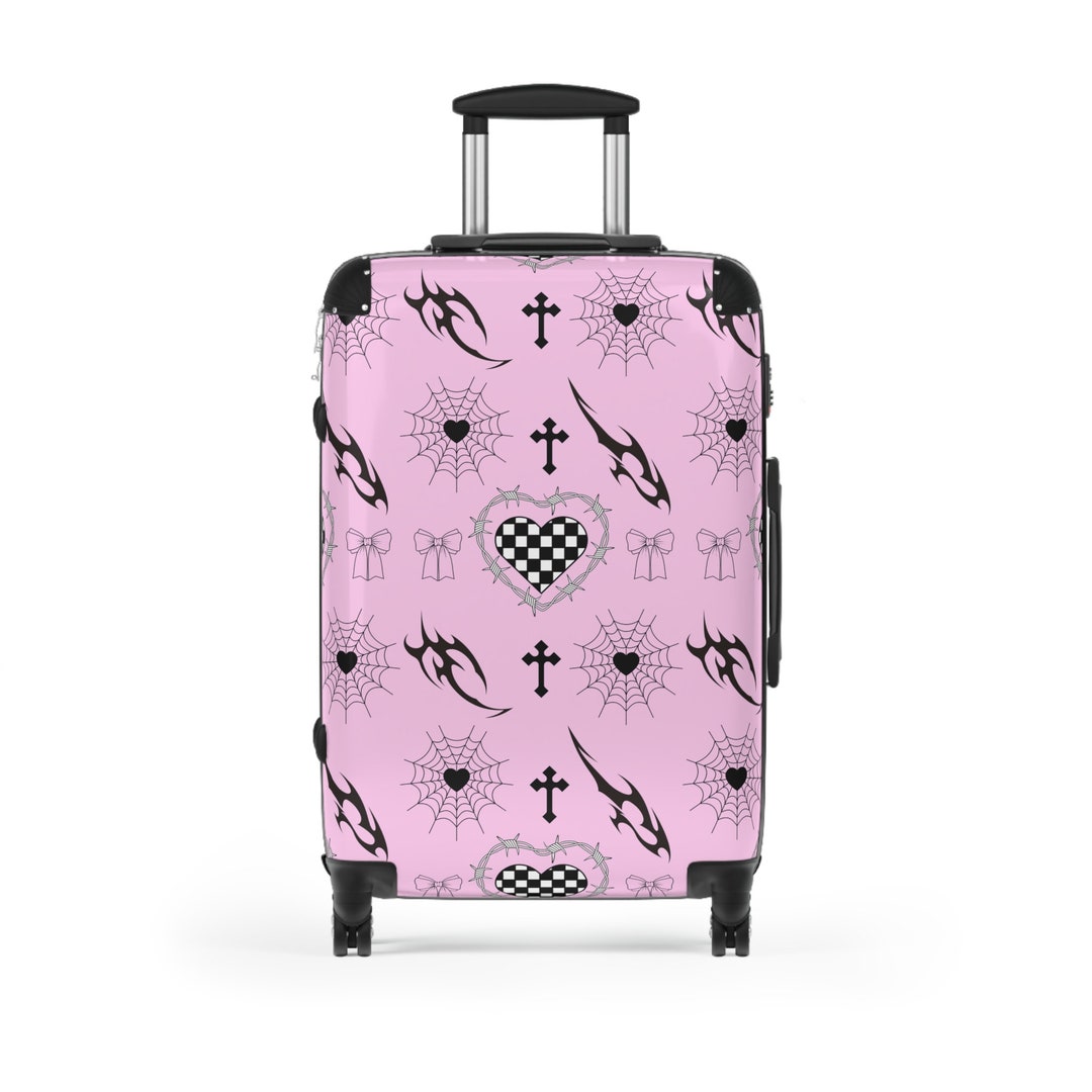 Kawaii Goth Suitcase, Small Suitcase, Large Suitcase, Pink Suitcase