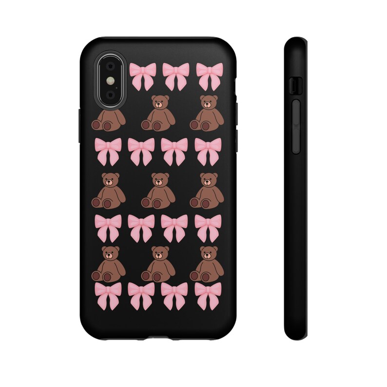 Coquette Phone Case, Teddy Bear Phone Case, Pink Bow Phone Case, Kawaii ...