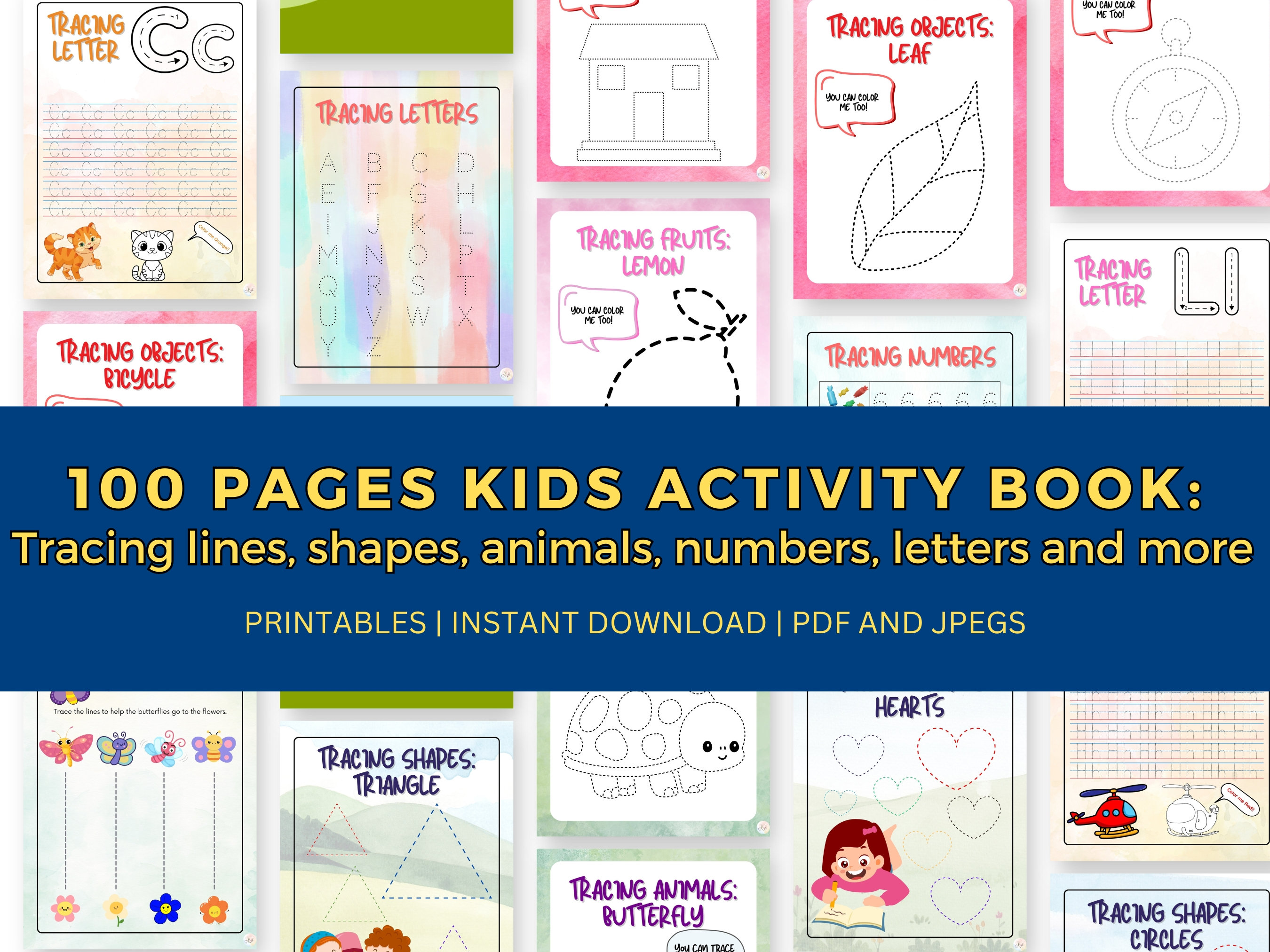 100 Pages Preschool and Kindergarten Activity Book | Printables | PDF ...