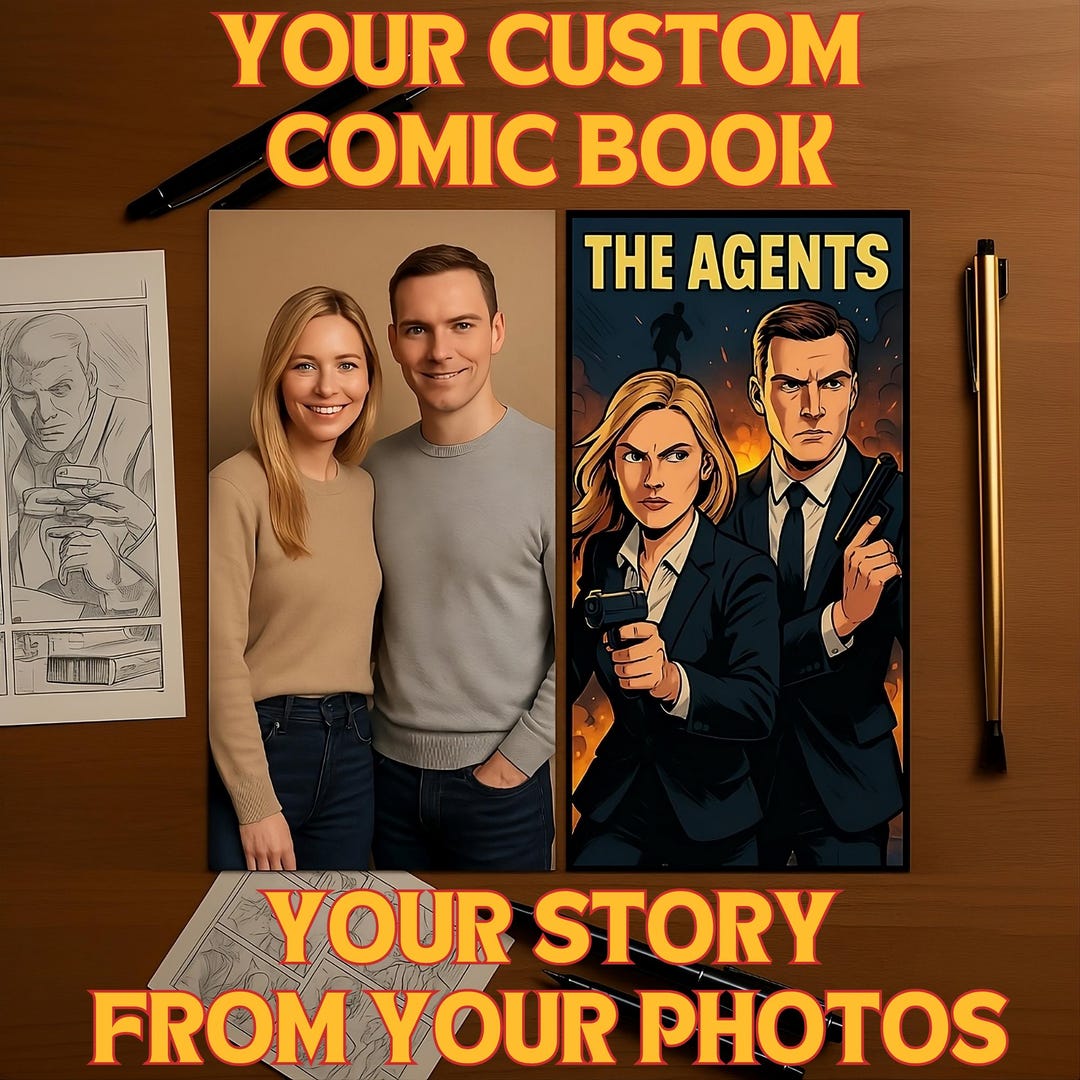 Personalized Comic Book From Photos | Custom Story Gift (digital) - Etsy