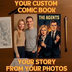 Cómic totalmente personalizado a partir de tus fotos / Tu historia, tu estilo / Cómic digital personalizado único / Historia a partir de tus fotos