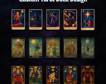 Custom Tarot Card Deck Design | Major Arcana (Digital PDF)
