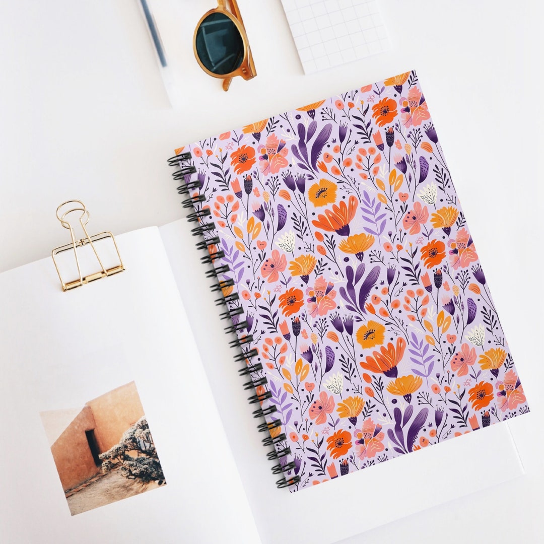 Spiral Notebook With Exclusive Floral Designs Cute Notebook, Floral ...
