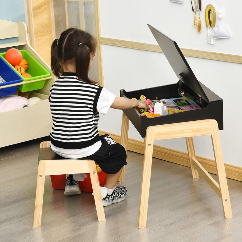Innovative Fliptop Kids' Desk and Chair Set for Creative Etsy