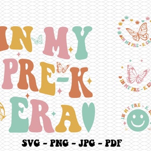 In My Pre-K Era Png, Kindergarten Teacher Png, Teacher Png, Teacher Gift, Back to School Png, First Day of School Png