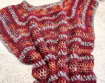 Hand crocheted multi yarn popover — gorgeous colours