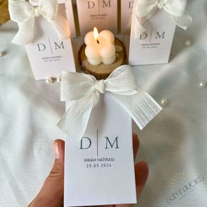 Custom Bubble Cube Candle, Personalized Wedding Candle Favors for Guest, Wedding Party Favors, Bridal Shower, Baptism Candle Favors