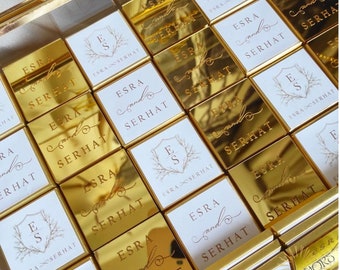 Gold Chocolate Wedding Favors, Engagement Chocolate, Custom Chocolate Favors For Guests, Plexiglass Chocolate, Luxury Chocolate Glass Box