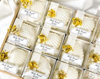 Seashell Candle Favors, Handmade Oyster Box, Beach Wedding Thank You Gift