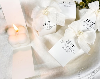 Personalized Wedding Bubble Candle Favors for Guest,Bridal Shower Gift,Custom Bubble Cube Candle,Wedding Party Favors,Baptism Candle Favors