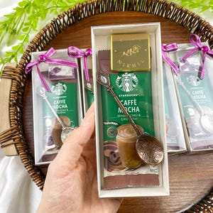 Wedding Favors Set of Coffee and Special Spoon and Chocolate, Wedding Favors For Guest in Bulk, Baby Shower Favors, Starbucks Party Gift