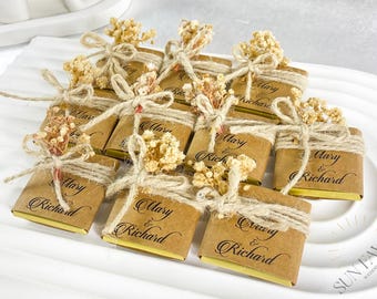 Personalized Wedding Chocolate Favors, Kraft Label