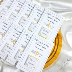 Tarjeta de bautismo de chocolate, regalo de chocolate para bautizo, chocolate de bautismo personalizado, regalos de chocolate para la primera comunión, chocolate de bautismo personalizado