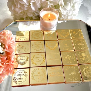 Mirror Gold Plexiglass Chocolate Favors, Wedding Favors For Guests, Engagement Chocolate, Madeleine Chocolate, Customized Chocolate