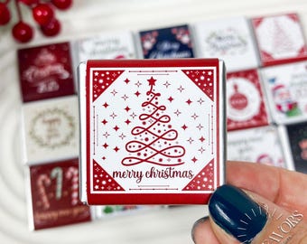 Merry Christmas Gifts Chocolate Favors, Personalized Christmas Decor Chocolate, New Year Happy Holidays Chocolate, Christmas Party Decor